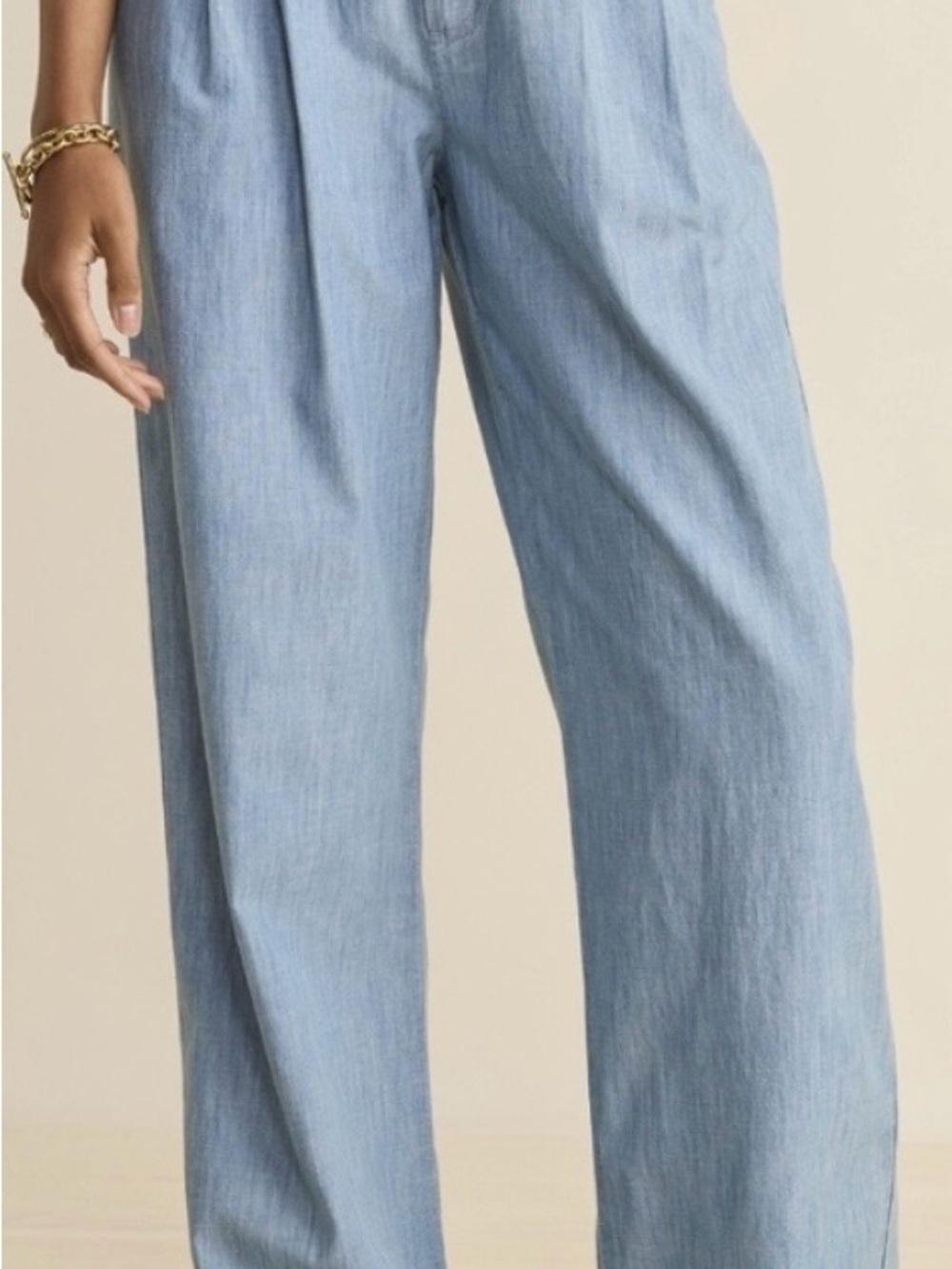 Vineyard Vines Light Blue Wide-Leg Linen-Blend Pants